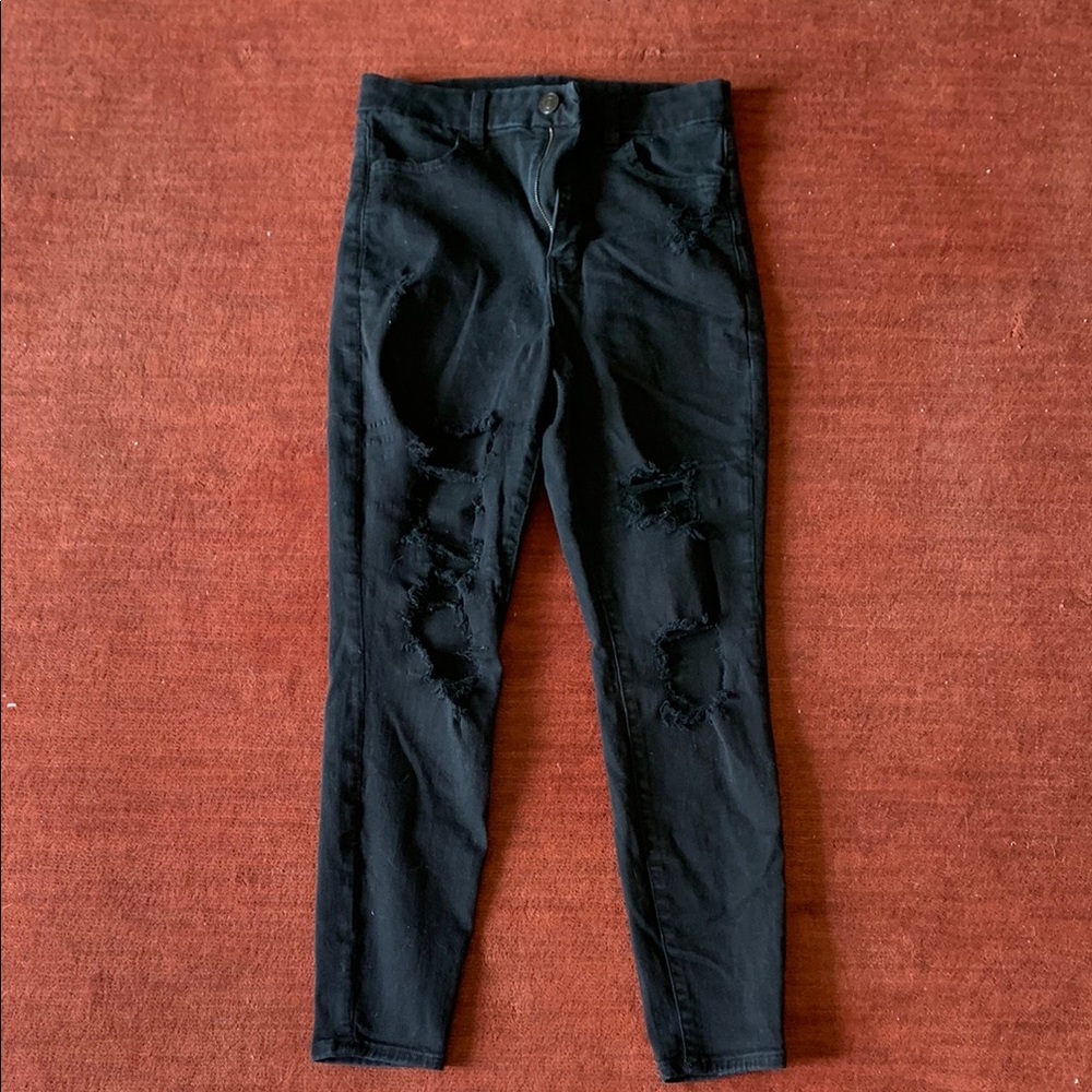 Black Distressed Skinny Jeans